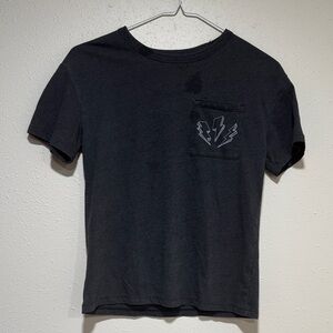 Cat & Jack Charcoal Tee with Pocket Lightning Design